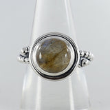 Natural Rainbow Moonstone Silver Ring