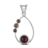 Multi Tourmaline 925 Silver Pendant