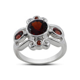 925 Silver Natural Garnet Ring