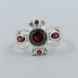 925 Silver Natural Garnet Ring