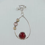 Multi Tourmaline 925 Silver Pendant