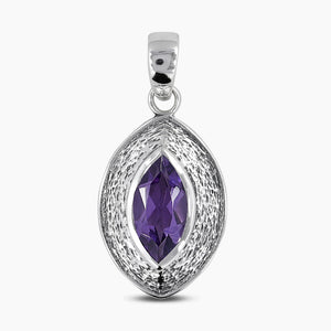 Natural Amethyst Silver Pendants