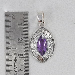 Natural Amethyst Silver Pendants