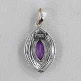 Natural Amethyst Silver Pendants