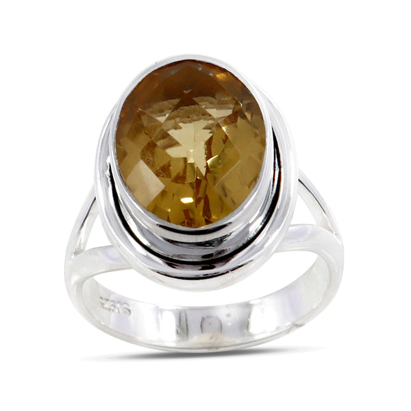 Natural Citrine Silver Ring
