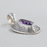 Natural Amethyst Silver Pendants