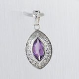Natural Amethyst Silver Pendants