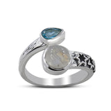 Labradorite, Mystic Quartz Gemstone Silver Ring