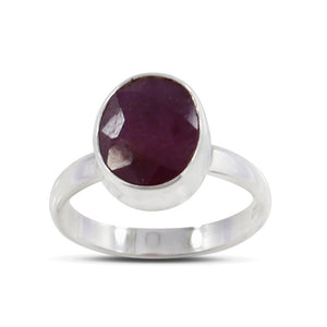 Natural Ruby Silver Ring