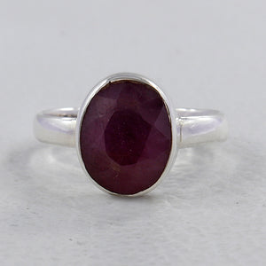Natural Ruby Silver Ring