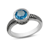 Blue Topaz Silver Ring