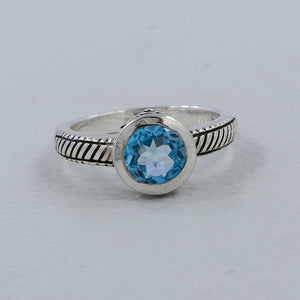Blue Topaz Silver Rings