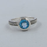 Blue Topaz Silver Ring