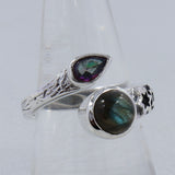 Labradorite, Mystic Quartz Gemstone Silver Ring