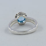 Swiss Blue Topaz Solid Sterling Silver Ring