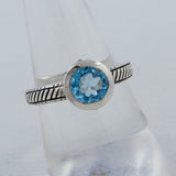 Swiss Blue Topaz Solid Sterling Silver Ring