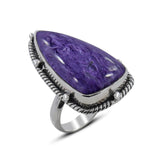 Purple Charoite Silver Rings