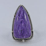 Purple Charoite Silver Rings