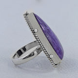 Purple Charoite Silver Rings