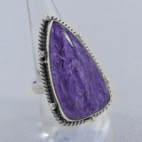 Purple Charoite Silver Rings