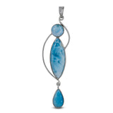 Larimar Gemstone Sterling Silver Pendant