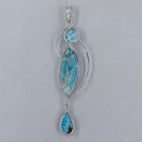 Larimar Gemstone Sterling Silver Pendant