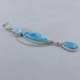 Larimar Gemstone Sterling Silver Pendant