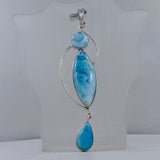 Larimar Gemstone Sterling Silver Pendant