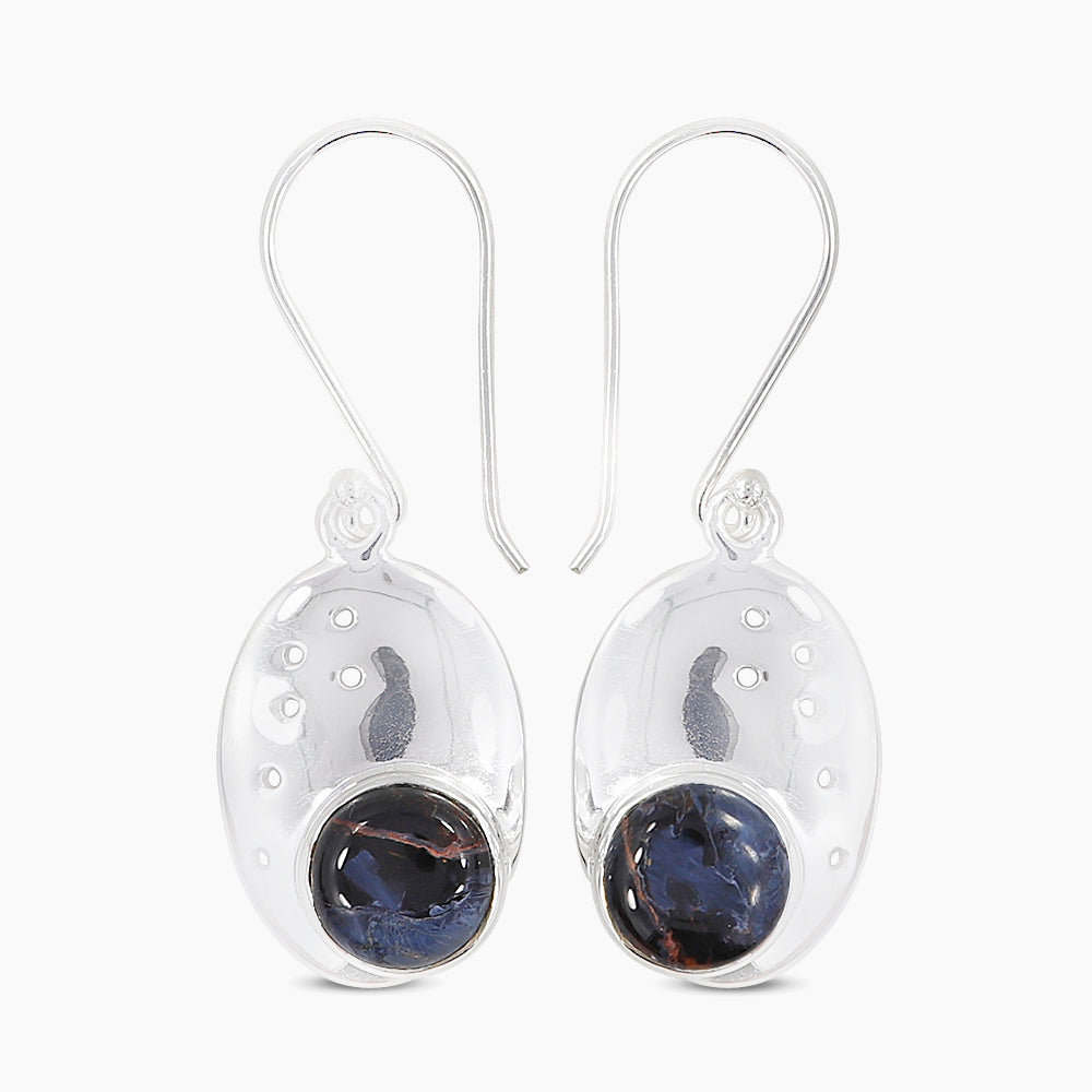 Pietersite Jasper  Silver Earrings