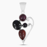 Hessonite Gemstone Silver Pendants