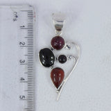 Multi Tourmaline Hessonite Gemstone Silver Pendant