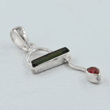 Green Tourmaline Silver Pendant