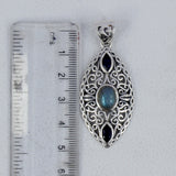 Labradorite, Iolite Gemstone Silver Pendant