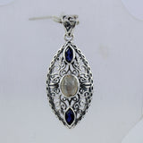 Labradorite, Iolite Gemstone Silver Pendant