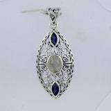 Labradorite, Iolite Gemstone Silver Pendant