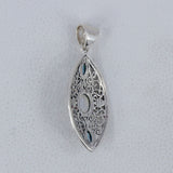 Labradorite, Iolite Gemstone Silver Pendant