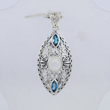 Labradorite, Iolite Gemstone Silver Pendant