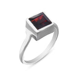 Natural Garnet Silver Ring