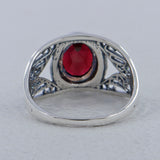 Natural Garnet Gemstone Silver Rings