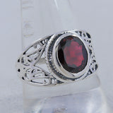 Natural Garnet Gemstone Silver Rings