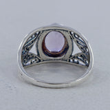 Natural Garnet Gemstone Silver Rings