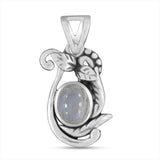 Rainbow Moonstone Silver Pendant