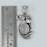 Rainbow Moonstone Silver Pendant