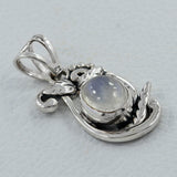 Rainbow Moonstone Silver Pendant