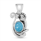 Rainbow Moonstone Silver Pendant