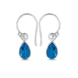 Blue Topaz Silver Earrings