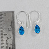 Blue Topaz Silver Earrings