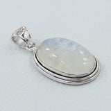 Rainbow Moonstone Silver Pendant