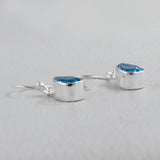 Blue Topaz Silver Earrings