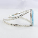 Larimar Pectolite Bangle with Sterling Silver Jewelry